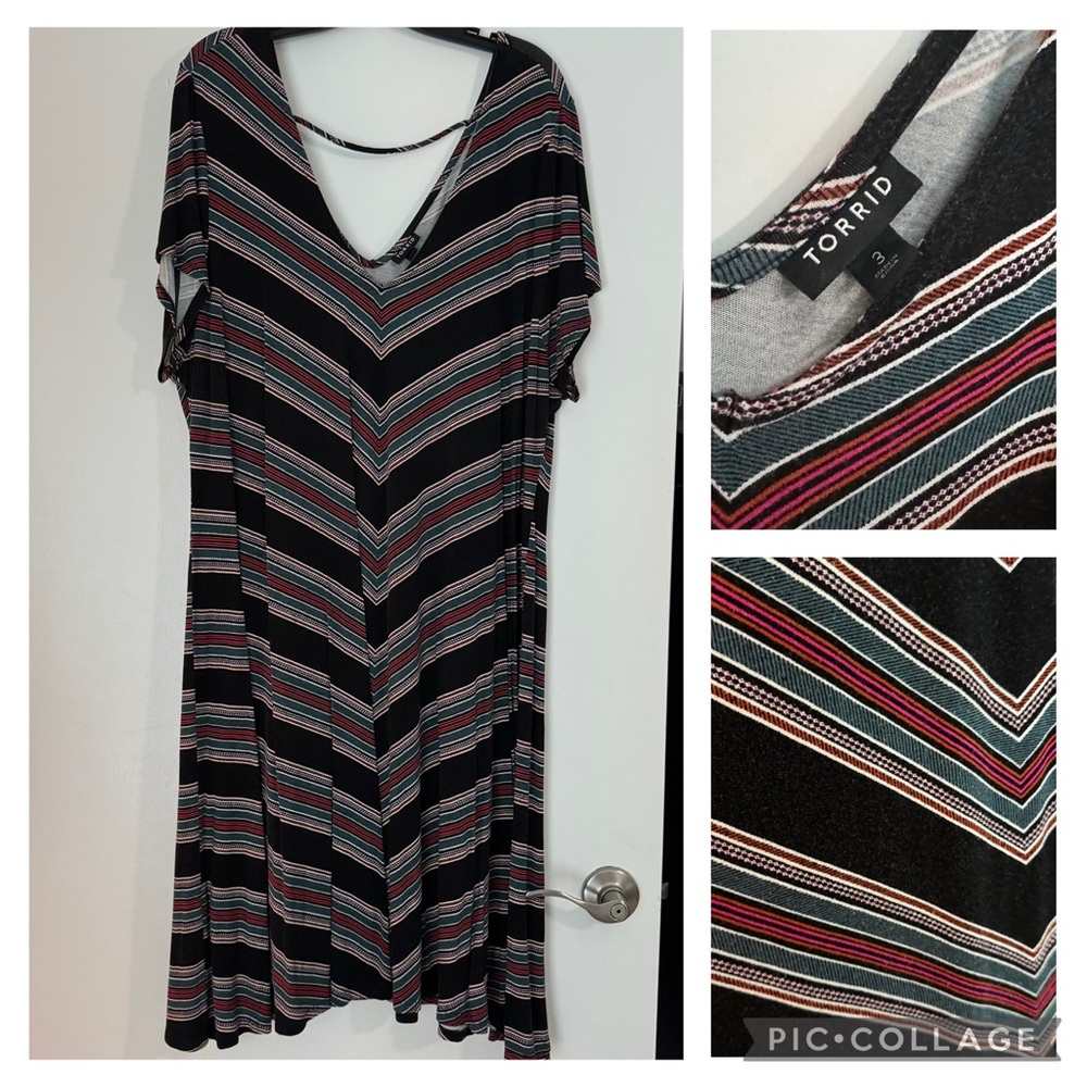 Torrid Black and Red Backless Dress